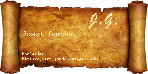 Joszt Gordon névjegykártya
